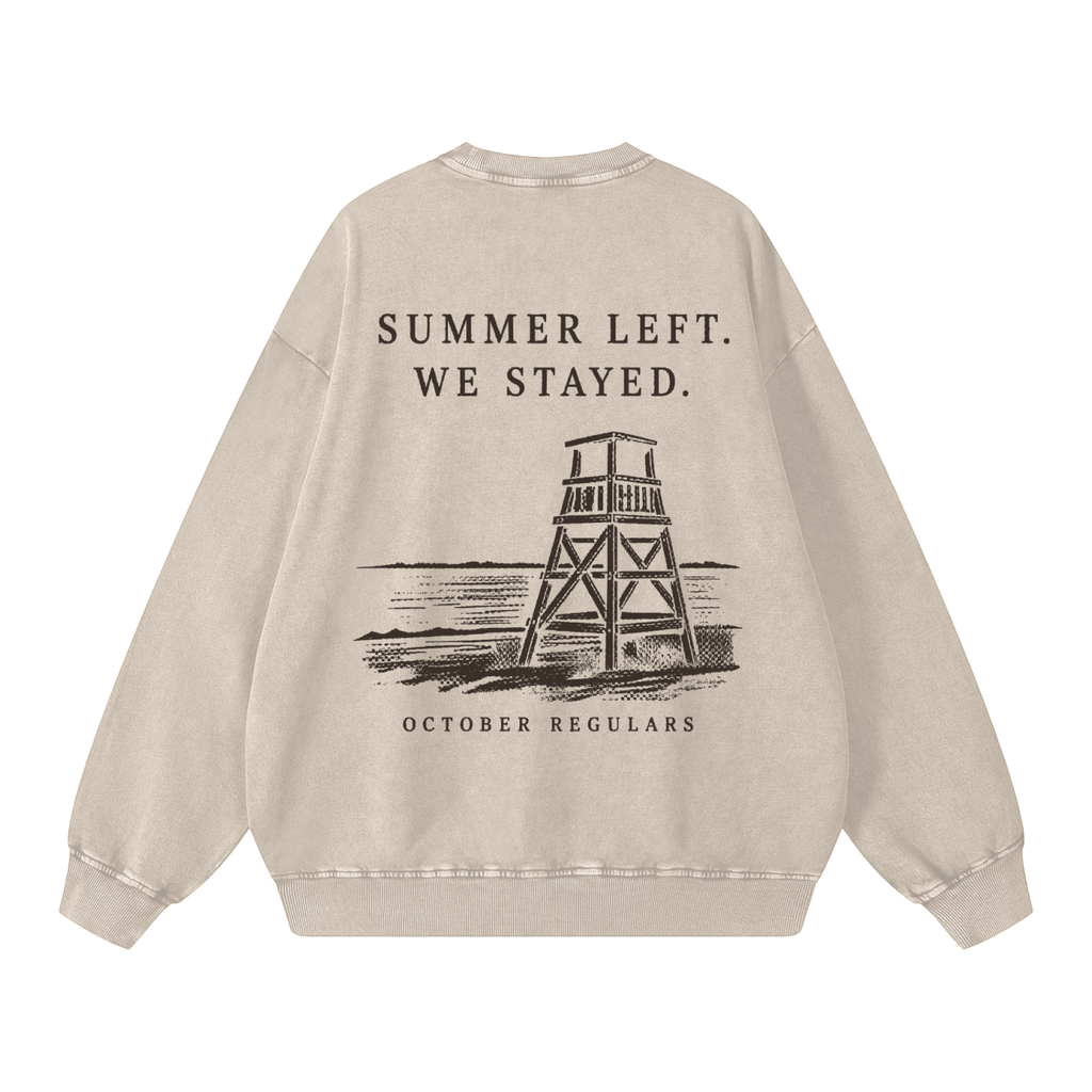 SummerLeftWeStayed,Crewnecks,LifeguardGraphic,SnowWash,Oversized,OffSeason,Drop001