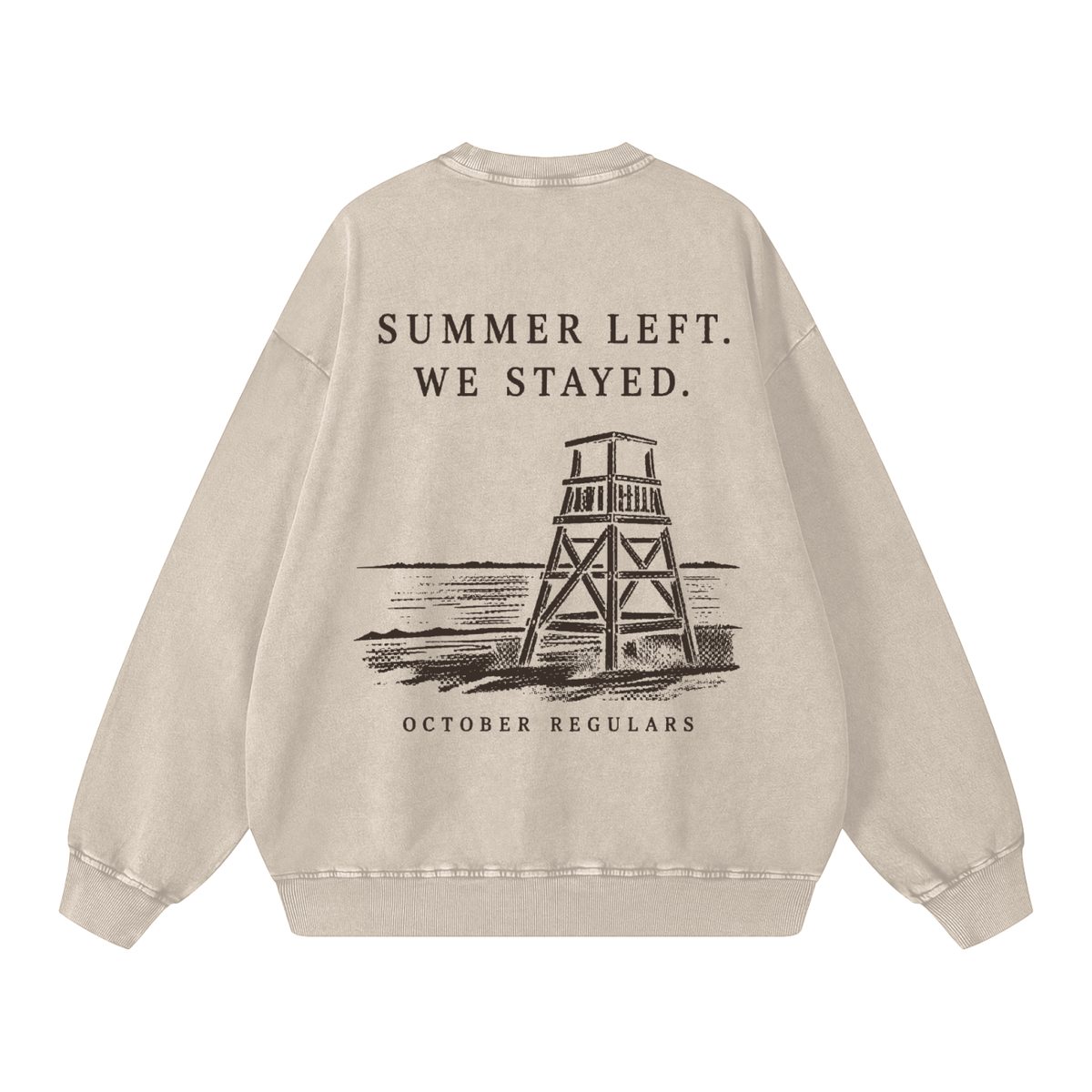SummerLeftWeStayed,Crewnecks,LifeguardGraphic,SnowWash,Oversized,OffSeason,Drop001