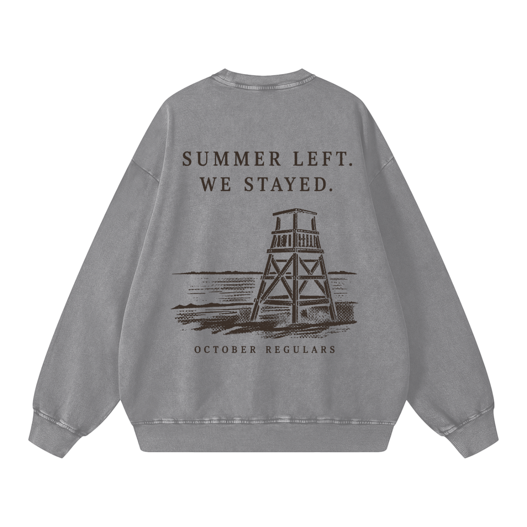 SummerLeftWeStayed,Crewnecks,LifeguardGraphic,SnowWash,Oversized,OffSeason,Drop001