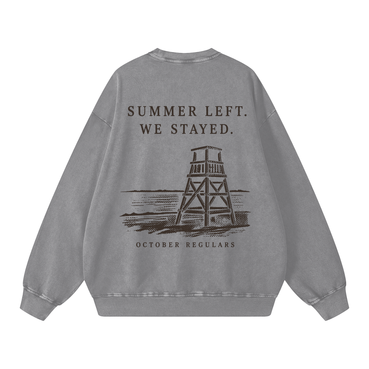 SummerLeftWeStayed,Crewnecks,LifeguardGraphic,SnowWash,Oversized,OffSeason,Drop001